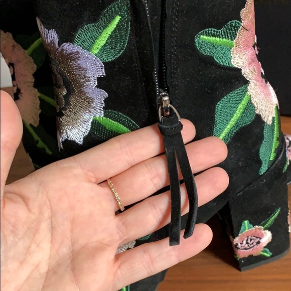 Rebecca Minkoff Black Suede Embroidered Boot - Picture 6 of 6